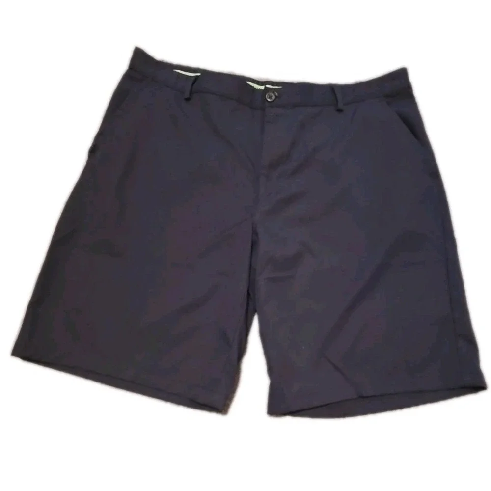 Izod Golf Shorts Mens 40 x 10 Blue Flat Front Performance Stretch Lightweight L